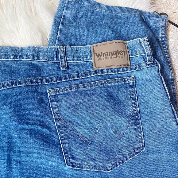 WRANGLER RUGGED WEAR RELAXED STRETCH FLEX DENIM JEAN - STONEWASHED Size 60 x 34 - Picture 4 of 7